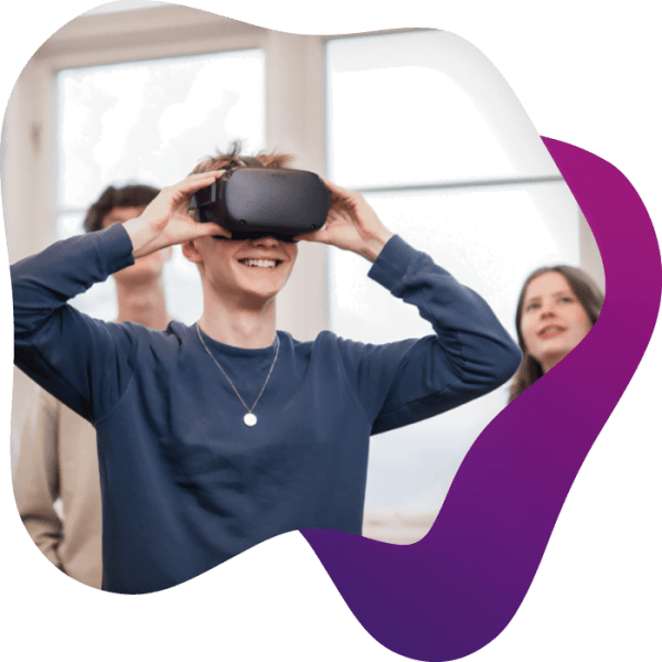 Elev med VR-set.